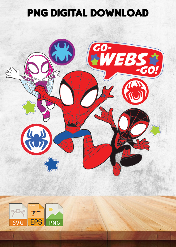 Spidey And His Amazing Friends PNG, Go web go PNG, Spidey PNG digital download