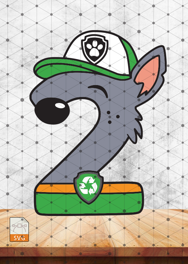 Rocky Birthday 2nd svg, 2nd Birthday dog svg, Birthday dog svg, 2nd Birthday svg, Paw patrol svg