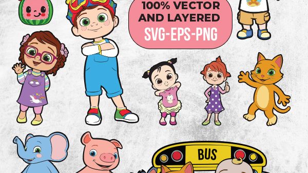 Cocomelon Character SVG, Cocomelon Character Clipart, Cocomelon Character Vector SVG, EPS, PNG Digital Download