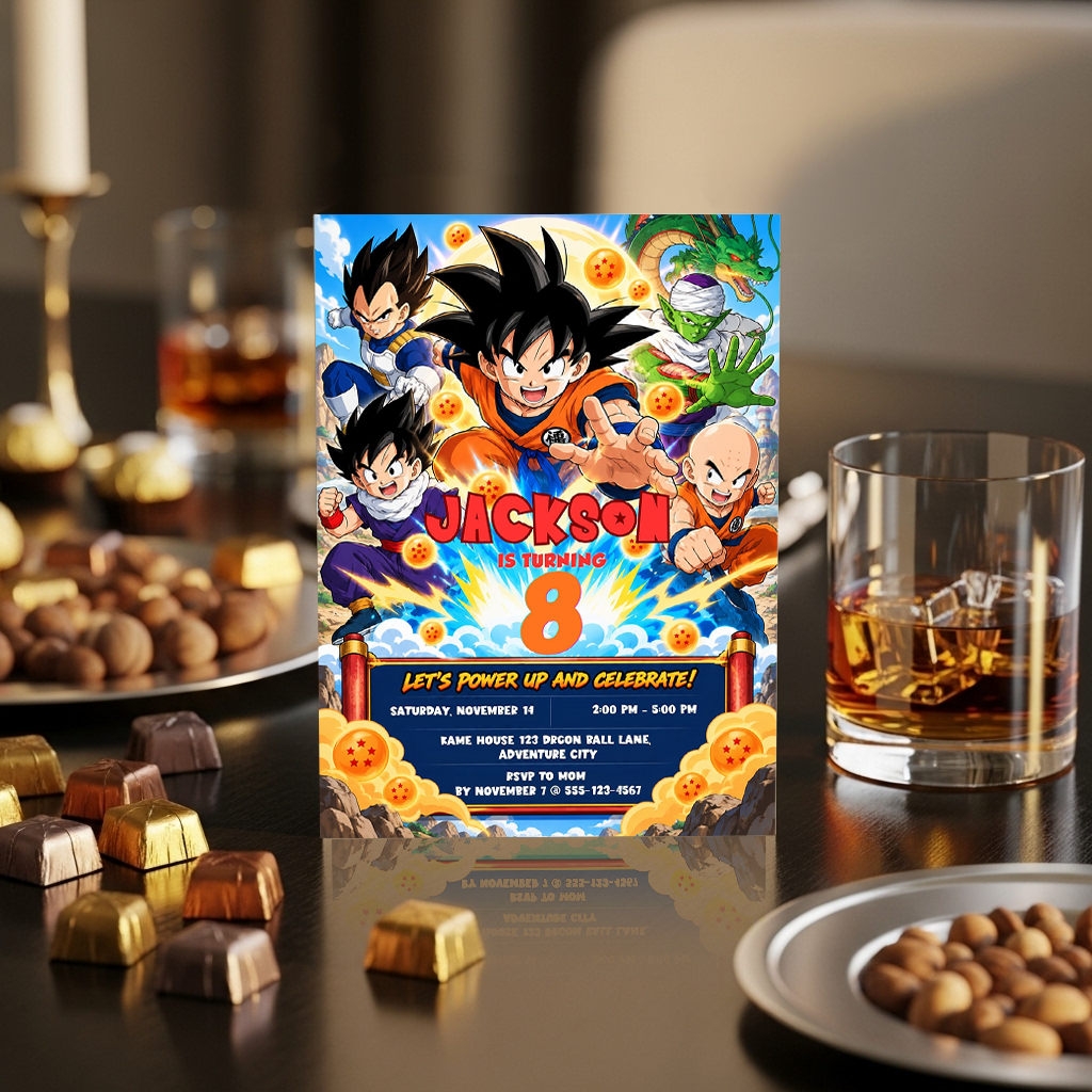 7 Dragon Ball Birthday Invitation Canva Editable - Image 3