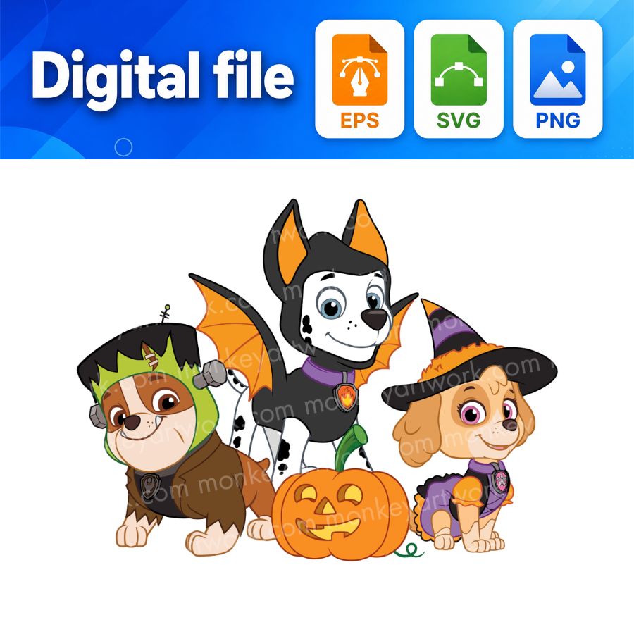 Paw Patrol Halloween SVG/ EPS/ PNG Circle Cut Digital download