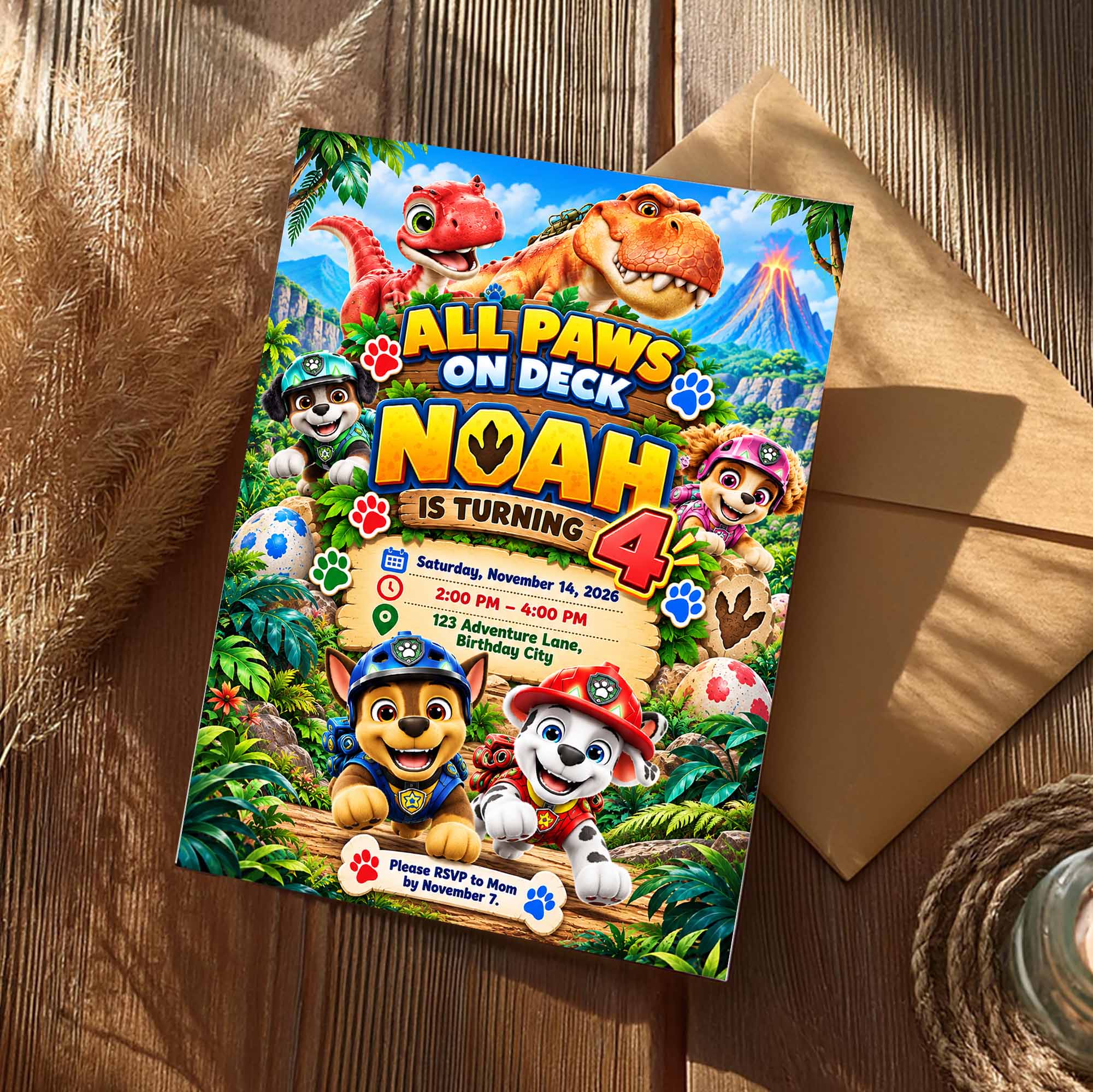 Personalized Paw Patrol Birthday Invitation | Custom Paw Patrol Birthday Invite - Image 2