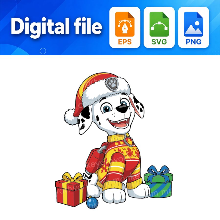 Paw Patrol Chritmas SVG/ EPS/ PNG Circle Cut Digital download
