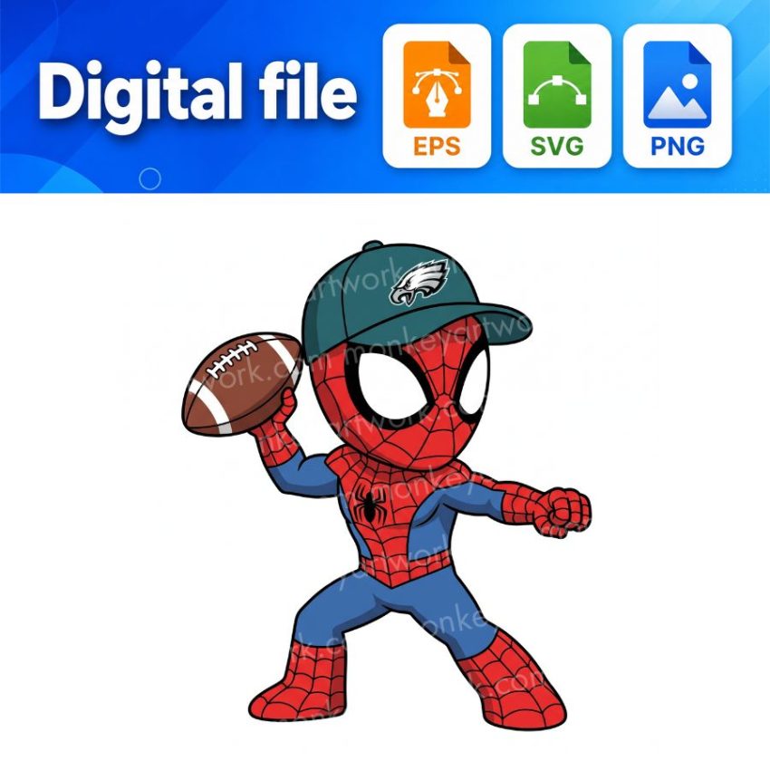 Spidey American Football Philadelphia Eagles Team PNG/SVG/EPS Digital Download