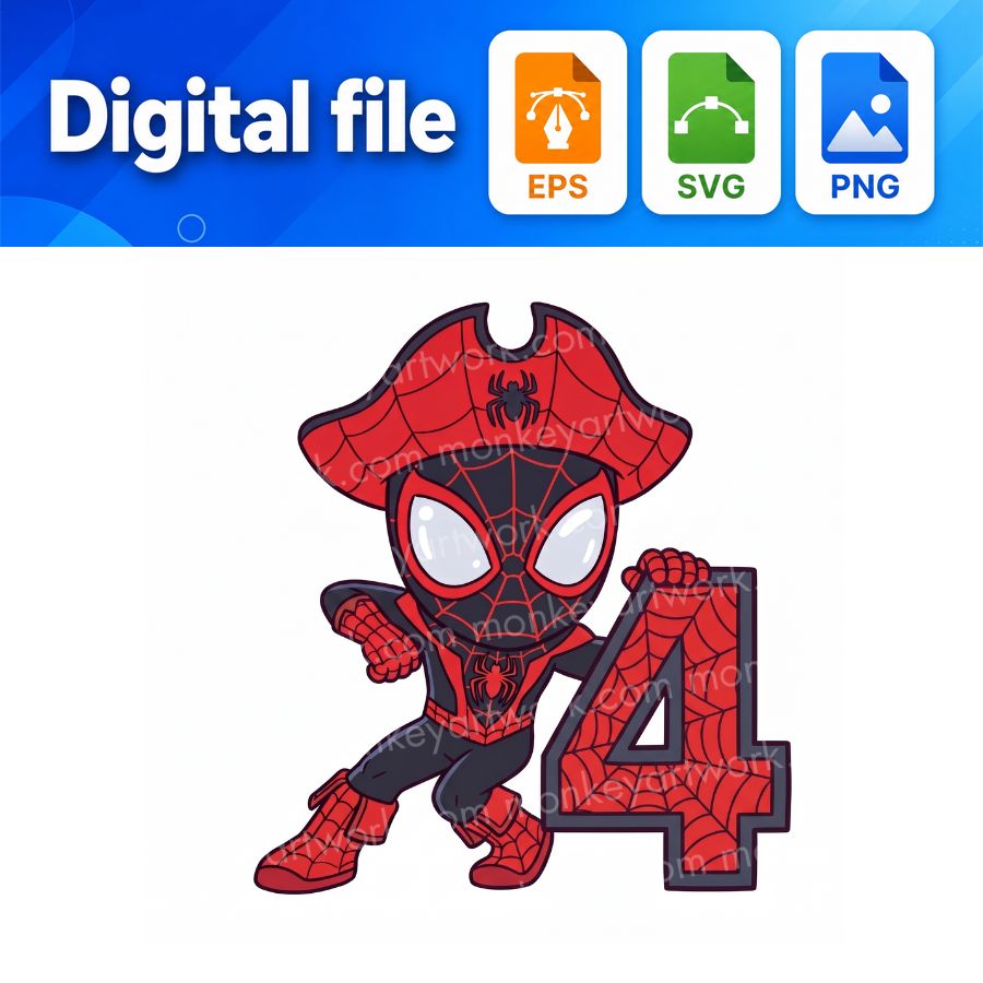 Miles Morales Spider-Man Pirate, 4th Birthday Shirt Miles Morales Pirate