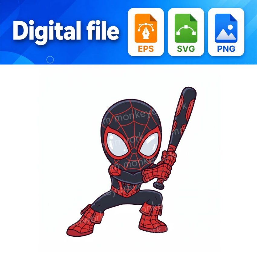 Miles Morales Spider-Man Baseball Player SVG/ EPS/ PNG Digital download