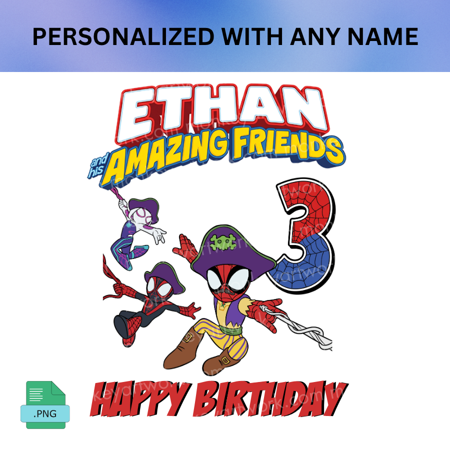 Personalized with any name Spidey and His Amazing Friends Pirate Birthday Shirt